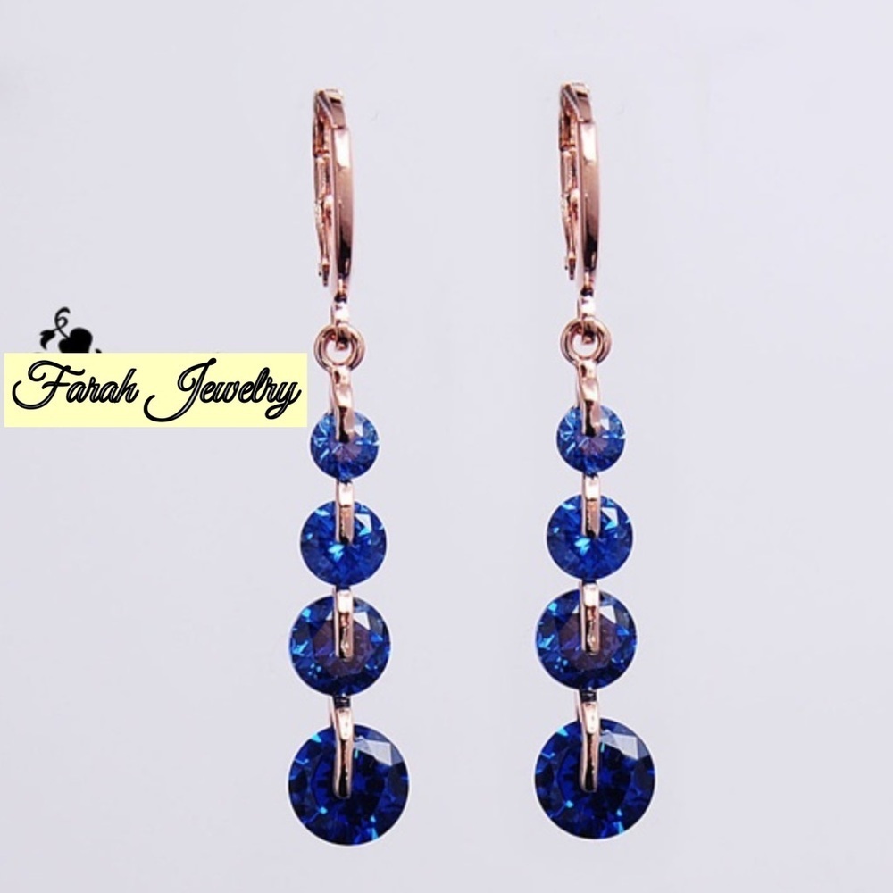 Farah Jewelry Blue Drop Earrings